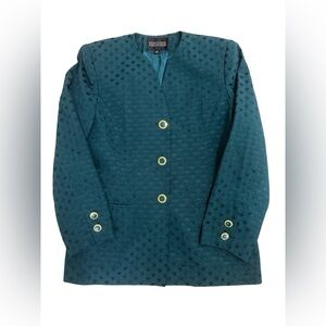 Executive Collection Women's Teal Quilted Blazer Size 12